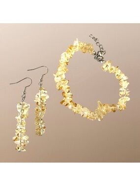 Natural Stone Handcrafted Jewelry Boho Bracelet Earrings